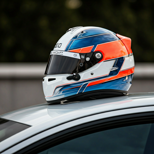 Racing helmet on a Hellcat hood